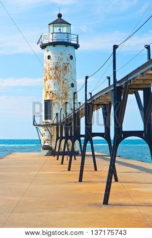 Lake Michigan Lighthouse in Manistee Michigan