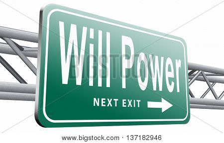 Will power of the mind or self dicipline or determination control thoughts, 3D illustration on white background
