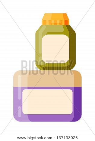 House hold bottle template and container bottle pack design bottle template. Bottle template plastic package. Blank package container dummy bottle template flat vector illustration.