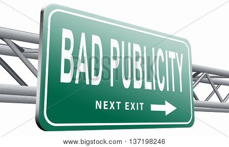 Bad publicity, negative gossip ruining reputation and giving a bad name. 3D illustration, isolated on white