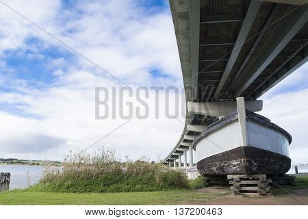 Barge Dart And Hindmarsh Island Bridge, Goolwa, South Australia