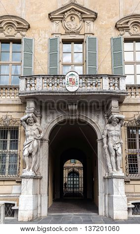 Statues Of Hercules At The Palazzo Vescovile