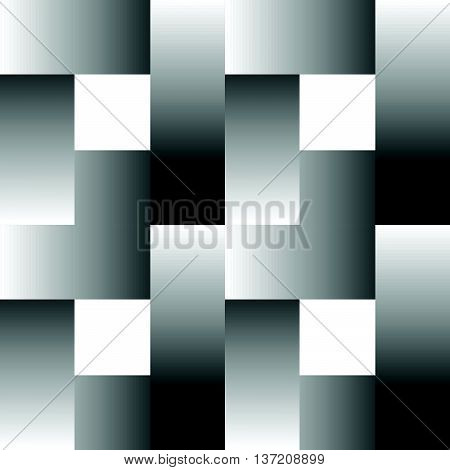 Overlapping Rectangles Seamless Pattern. Lamella, Mosaic Greyscale Monochrome Pattern