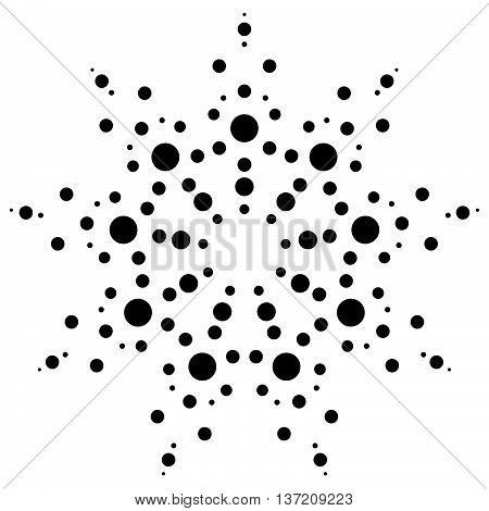Dots, Circles Radial, Radiating Motif, Element. Abstract Minimal Halftone, Pointillist Design
