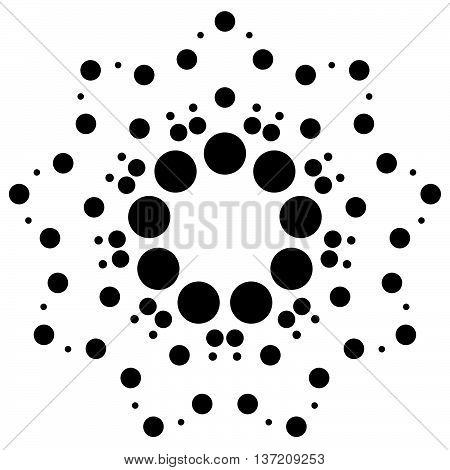 Dots, Circles Radial, Radiating Motif, Element. Abstract Minimal Halftone, Pointillist Design