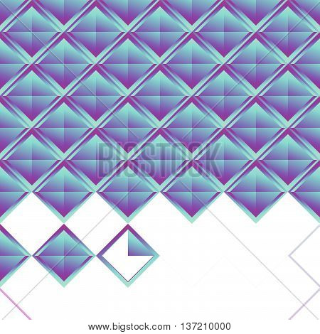 Repeatable Pattern With Crystal Like Structure. Mosaic Of Studs, Shaded Squares