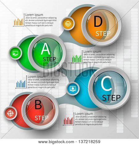 vector abstract 3d paper infographic elements.Metaball infographics.Round elements