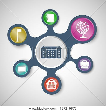 School infographic templates with connected metaballs, stock vector