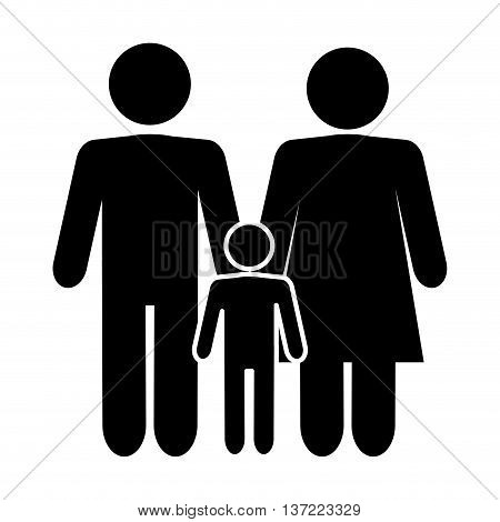 simple flat design conventional family icon vector illustration