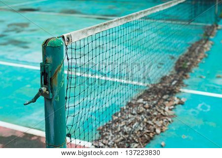 Abandoned tennis court, nobody use. abandonment and alone concept.