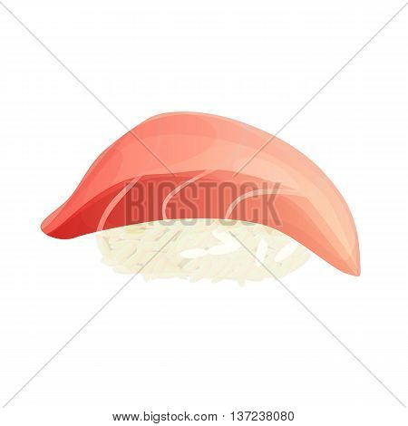 sushi with bass, sushi, isolated on white background, vector illustration