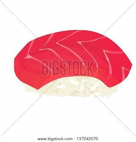Maguro, sushi, isolated on white background, vector illustration