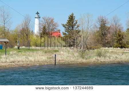 Tawas Point Lighthouse, built in 1876, Lake Huron, Michigan, USA