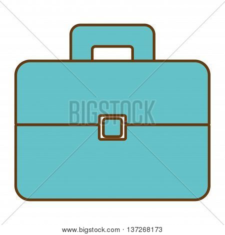 Business blue briefacase isolated icon, vector illustration graphic design.