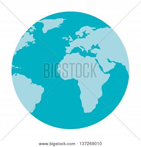 World earth map isolated flat icon, vector illustration design.