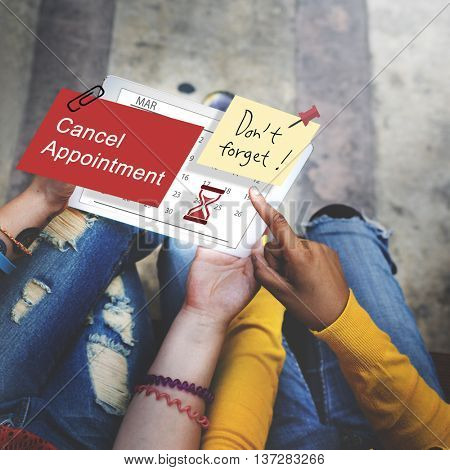 Cancel Appointment Note Calendar Planner Concept