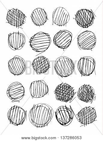 Vector Abstract Chaotic Round Sketch. Eps 10.