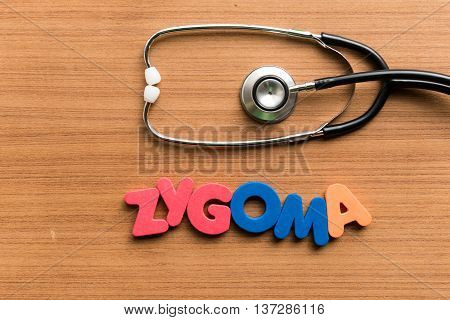 Zygoma Colorful Word With Stethoscope