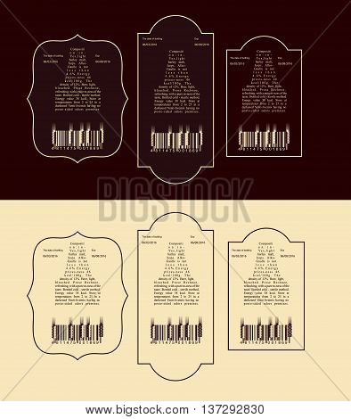 vector vintage label for dark and light beer