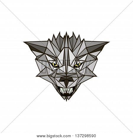 vector illustration abstract portrait of a timberwolf