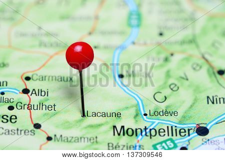 Lacaune pinned on a map of France