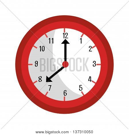 Clock isolated flat icom, time concept graphic design, vector illustration.