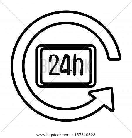 Clock isolated flat icom, time concept graphic design, vector illustration.