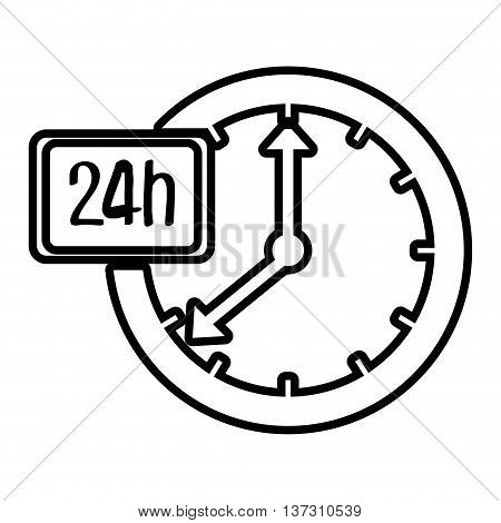 Clock isolated flat icom, time concept graphic design, vector illustration.