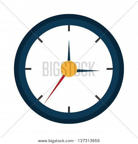 Clock isolated flat icom, time concept graphic design, vector illustration.