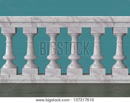 vintage balustrade decorative railing made of wood stone and metal isolated high quality 3d render