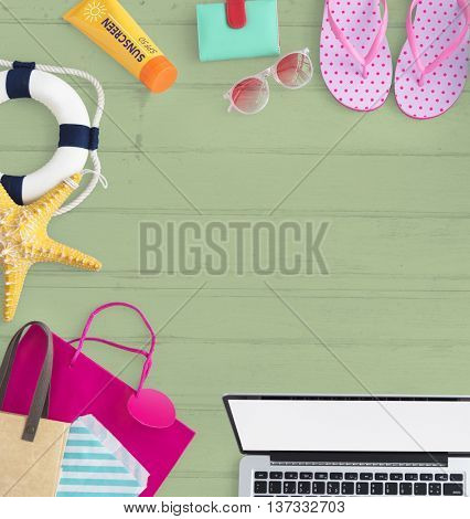 Beach Objects Border Blankspace Concept