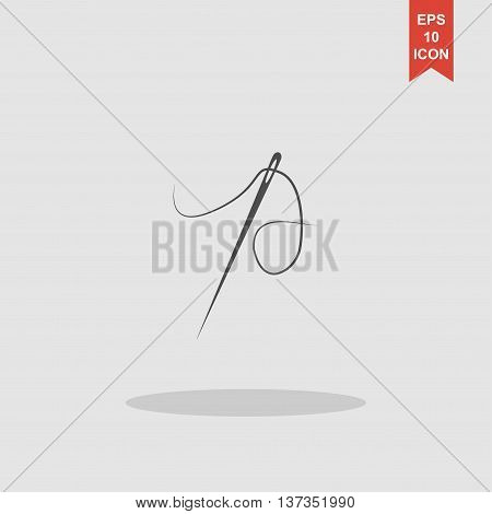 Needle Icon. Flat Design Style.