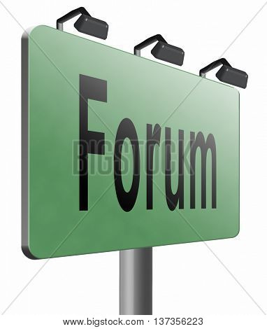 forum internet icon website www logon login and subscribe to participate in discussion, 3D illustration isolated on white.
 