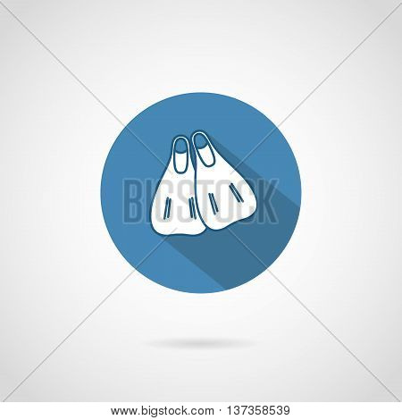 Diving flippers icon with shadow. Vector illustration.