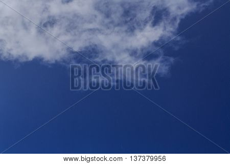 Blue sky with cloud. Meteorology. Synoptics. Good weather. Changes in the weather. Cloud Front.
