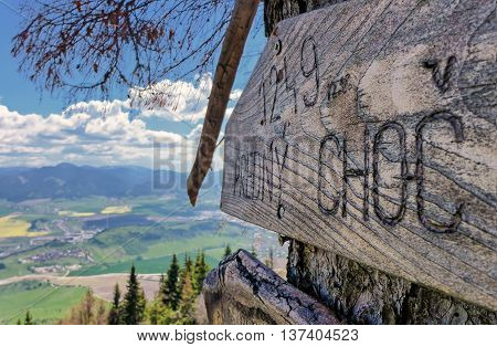 LIKAVKA. SLOVAKIA - MAY 6: View from hill Predny Choc on May 6 2016 in Likavka