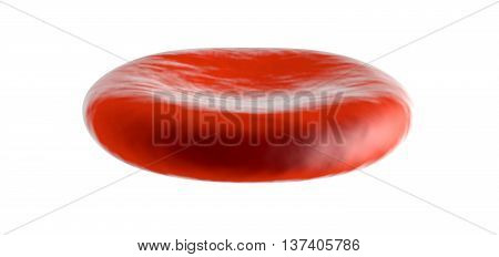 A spinning Erythrocyte cell on a white background.