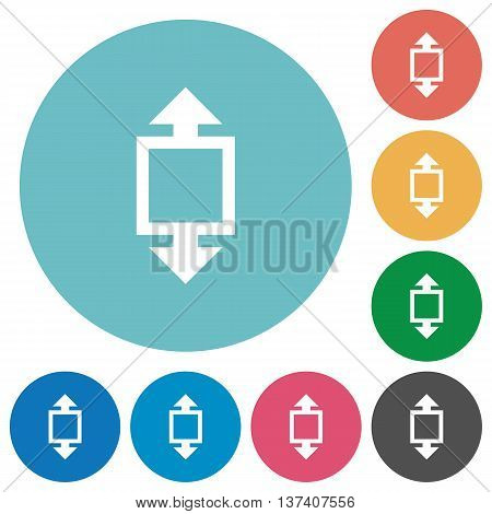 Flat height tool icon set on round color background.