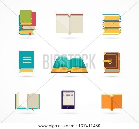 collection of books icons