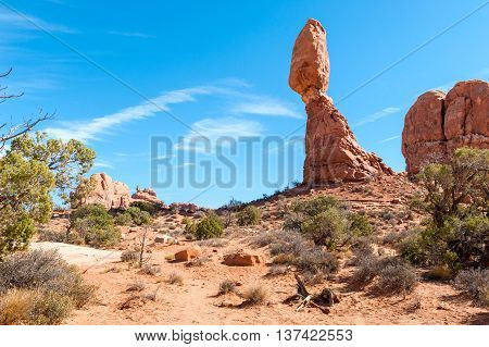 balanced rock in Arches National Park Utah USA