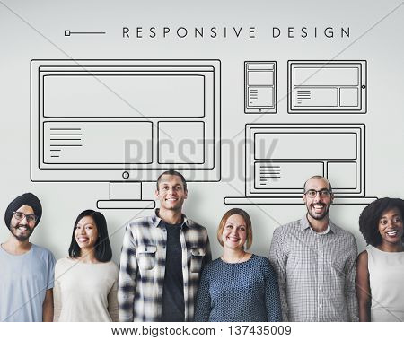 Responsive Design Layout Connection Content Concept