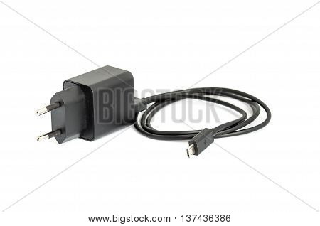 Charger for usb devices with micro usb cable.