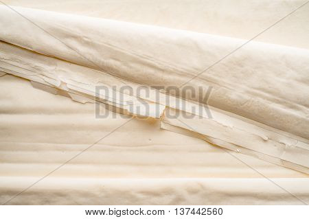Filo dough sheets background cooking, preparation, cuisine,horizontal, close-up