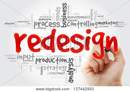 Hand Writing Redesign Word Cloud