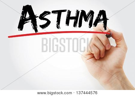 Hand Writing Asthma With Marker