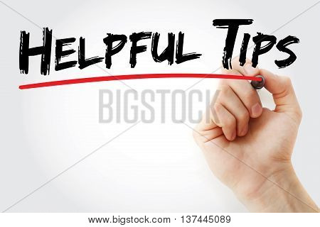 Hand Writing Helpful Tips With Marker