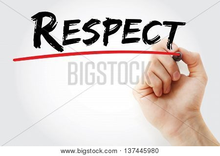 Hand Writing Respect With Marker