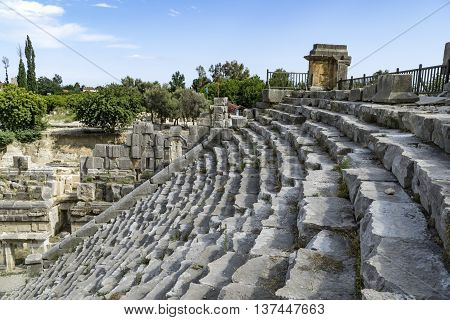 Pictire of Ancient amphitheater in Myra (Demre), Turkey