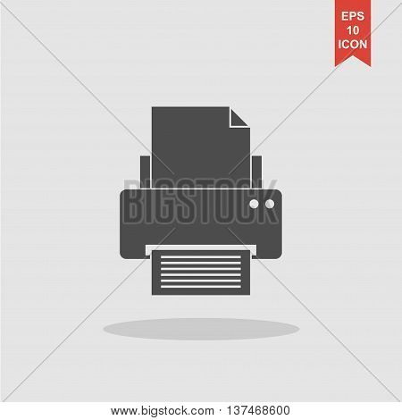 Print Icon. Flat Design Style