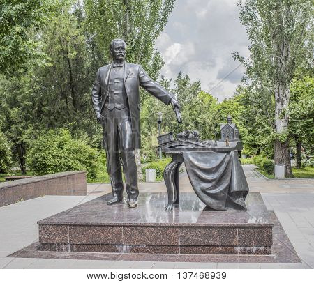 Rostov-on-Don Russia- June 122016: Memorial the mayor of Rostov-on-Don Andrey Baikov sculptor A. Sknarin